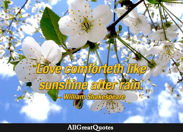 love comforteth - william shakespeare