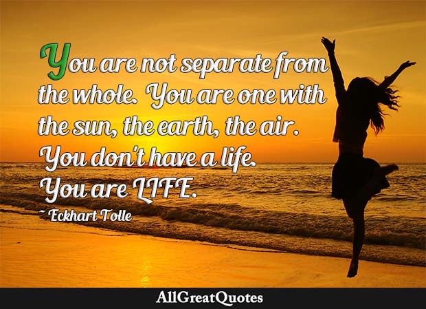 You are not separate from the whole. You are one with the sun, the ...