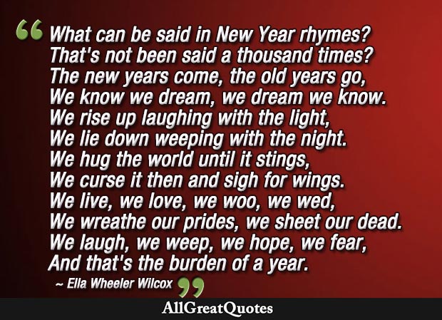 new year rhymes ella wheeler wilcox