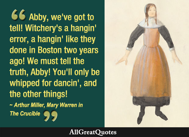 Mary Warren quote in The Crucible