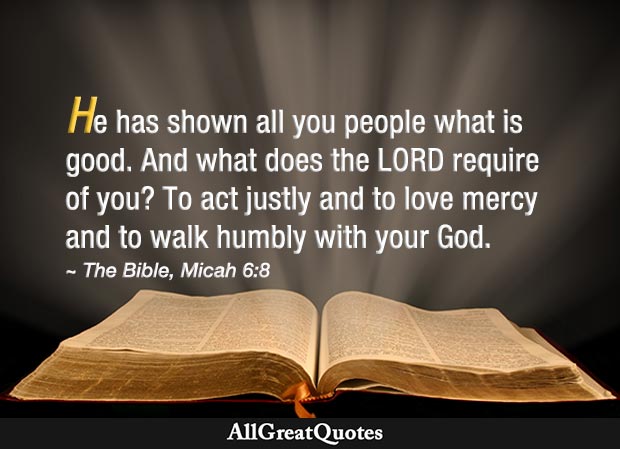 Bible quote on love, mercy and walking humbly with God